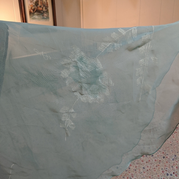 Silk Japanese Sheer Printed Dress Coverlet - Picture 4 of 8